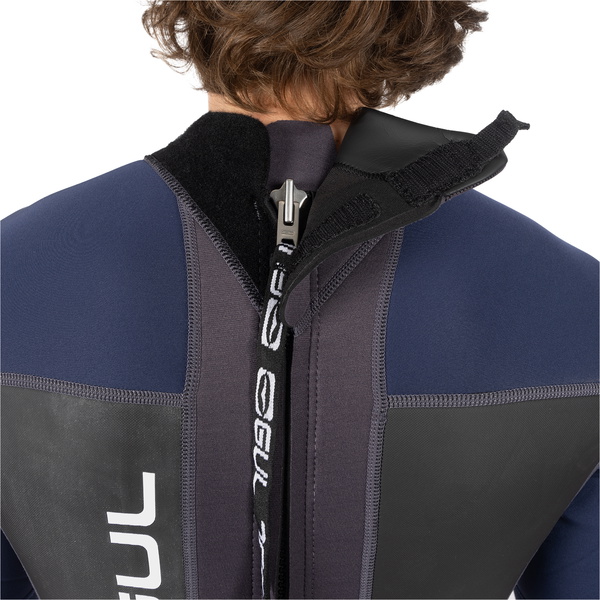 2026 Gul Mens Response 3/2mm Flatlock Back Zip Wetsuit RE1321-C1 - Grey / Navy